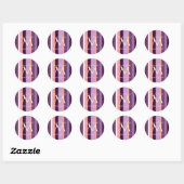 Wedding Monogram Pink Purple Envelope Seal Sticker ラウンドシール (シート)