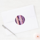 Wedding Monogram Pink Purple Envelope Seal Sticker ラウンドシール (封筒)