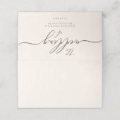 Wedding Name Simple Chocolate Brown プレイスカード (外部開封)