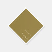 Wedding Names Ochre Typewriter Modern Custom スタンダードカクテルナプキン (角)