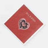 Wedding Napkin Heart Personalized Name  (コーナー)