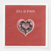Wedding Napkin Heart Personalized Name  (正面)