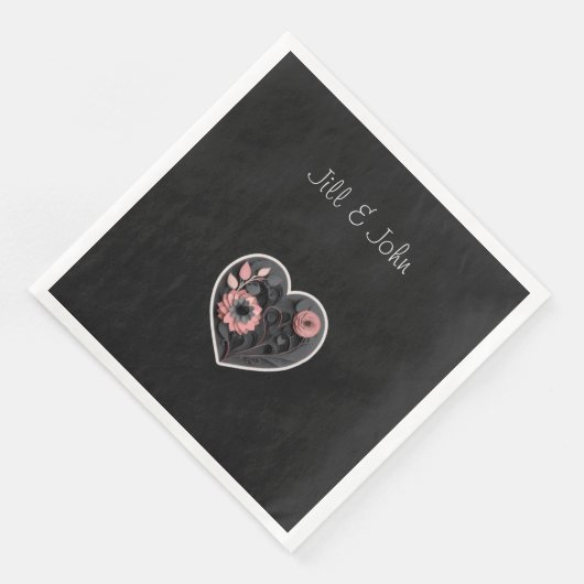 Wedding Napkin Heart Personalized Name (コーナー)