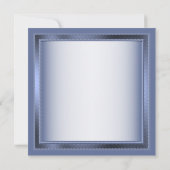 Wedding Navy Blue Floral Silver Rehearsal Dinner 招待状 (裏面)