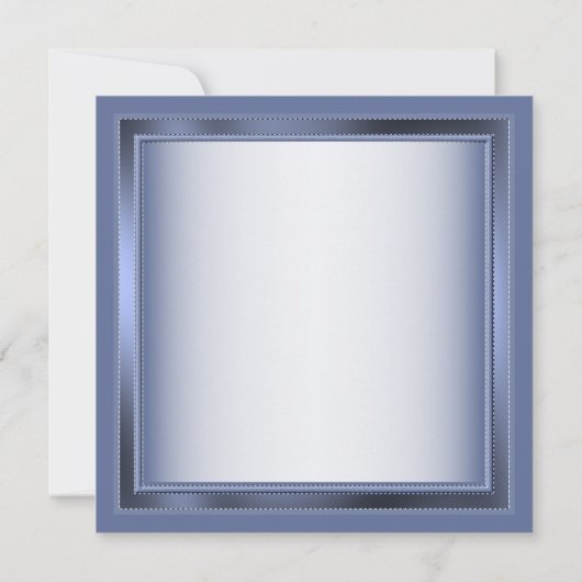 Wedding Navy Blue Floral Silver Rehearsal Dinner 招待状 (裏面)