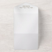 Wedding Navy Blue White Golden Floral Silver オールインワン招待状 (外側)