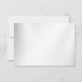 Wedding Navy Blue White Golden Floral Silver 出欠カード (裏面)