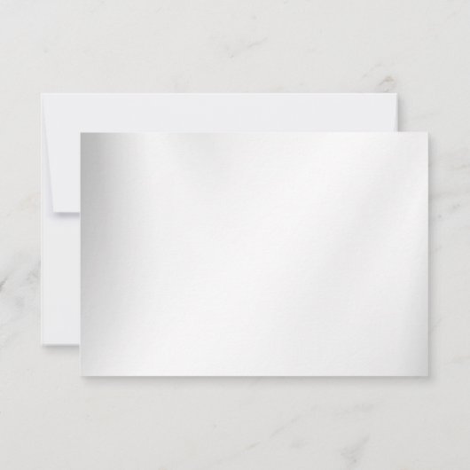 Wedding Navy Blue White Golden Floral Silver 出欠カード (裏面)