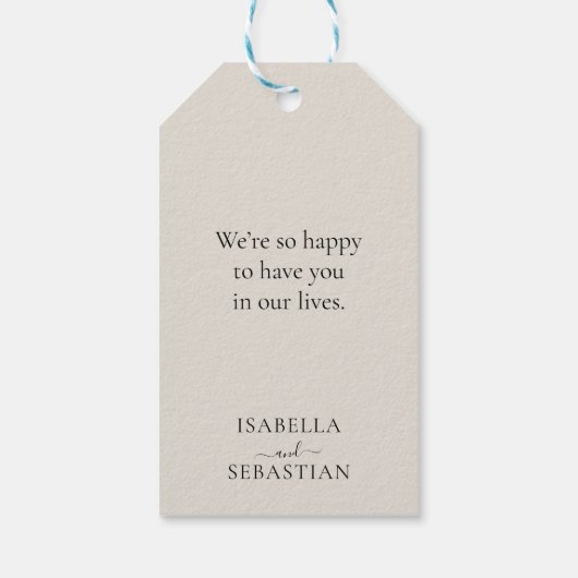 Wedding Neutral Cream Lavender Touch ギフトタグ (裏面)