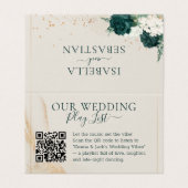 Wedding Neutral Cream QR Emerald Green Rose Floral (外部フラット)