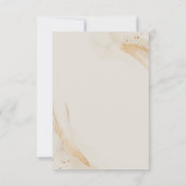 Wedding Neutral Cream Signature Emerald Green Rose 出欠カード (裏面)