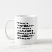 Wedding Officiant Customize List コーヒーマグカップ (左)