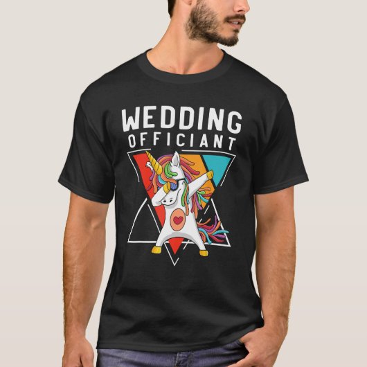 Wedding Officiant Dabbing Unicorn Wedding 1 Tシャツ (正面)