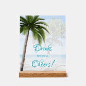 Wedding Open Bar Palm Trees Acrylic Sign アクリルサイン (正面)