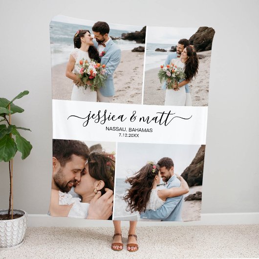 Wedding or Anniversary Photo Sherpa Blanket シェルパブランケット