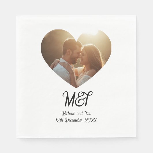 Wedding or engagement personalised napkins スタンダードランチョンナプキン (正面)