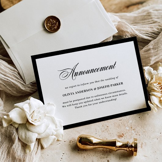 Wedding or Event Change of Plans Announcement 招待状