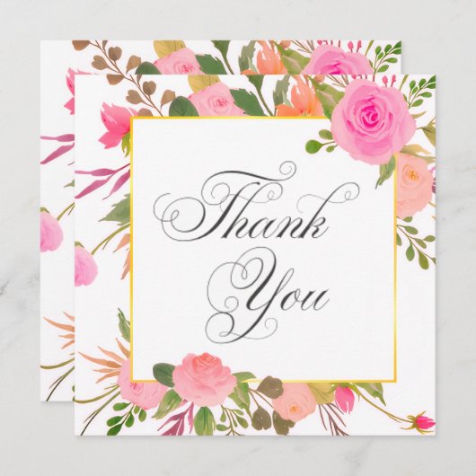 Wedding or Shower Thank you cards 招待状 (正面/裏面)