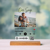 Wedding Our Song Scannable QR Code Transparent アクリルサイン (ニュートラル)