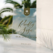 Wedding Palm Monogram Kindly Sign Our Guest Book アクリルサイン