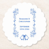Wedding Paper Coaster Blue Sapphire Bells ペーパーコースター (正面)