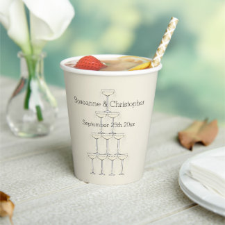 Wedding Paper Cups Champagne Glasses 紙コップ