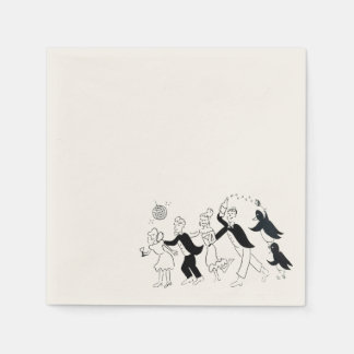 Wedding Party Conga Line Cocktail Napkin スタンダードカクテルナプキン
