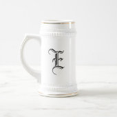 Wedding Party Gift Monogram Custom Initial ビールジョッキ (左)