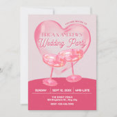 Wedding Party Pink grunge cheers 招待状 (正面)