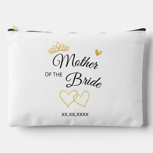 Wedding Party Role & Date Elegant Design アクセサリーポーチ (正面)