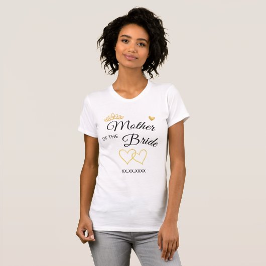 Wedding Party Role & Date Elegant Design Tシャツ (正面フル)