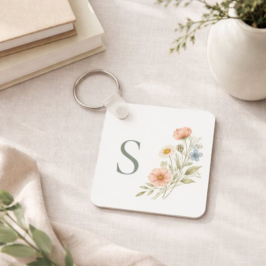 Wedding Party Wildflower Gift Monogram  キーホルダー