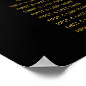 Wedding Passport Black Gold Seating Chart ポスター (角)