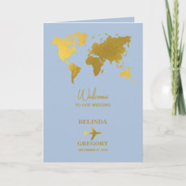 Wedding Passport Blush Dusty Blue Order of Service プログラム