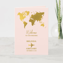 Wedding Passport Blush Pink Gold Order of Service プログラム