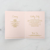 Wedding Passport Blush Pink Gold Order of Service プログラム (内部)