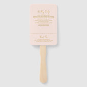 Wedding Passport Blush Pink Gold Program ハンドファン (裏面)