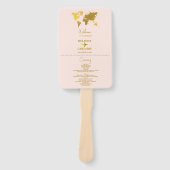 Wedding Passport Blush Pink Gold Program ハンドファン (正面)