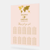 Wedding Passport Blush Pink Gold Seating Chart アクリルサイン (傾斜)