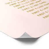 Wedding Passport Blush Pink Gold Seating Chart ポスター (角)