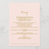 Wedding Passport Gold Blush Pink Itinerary プログラム (裏面)