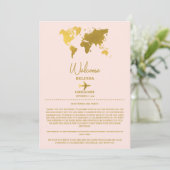 Wedding Passport Gold Blush Pink Itinerary プログラム (スタンド正面)