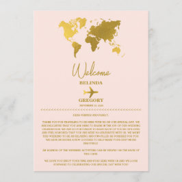Wedding Passport Gold Blush Pink Itinerary プログラム