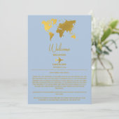 Wedding Passport Gold Dusty Blue Itinerary プログラム (スタンド正面)