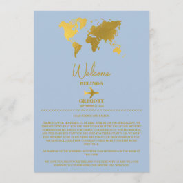 Wedding Passport Gold Dusty Blue Itinerary プログラム