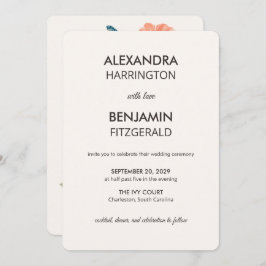 Wedding Peacock Botanical | ヴィンテージ フラワル アート 招待状