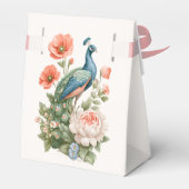Wedding Peacock Botanical Vintage | Elegant Table  フェイバーボックス (裏面サイド)