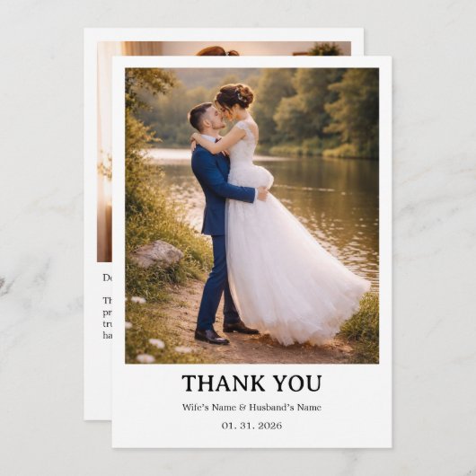 Wedding Personalized Card | Simple Elegant Couple  招待状 (正面/裏面)
