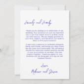 Wedding Photo Blue Doodle Heart Overprint Border サンキューカード (裏面)