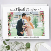 Wedding Photo Calligraphy Script Heart  サンキューカード